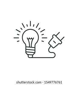 intelligent power - minimal line web icon. simple vector illustration. concept for infographic, website or app.