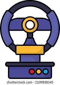Intelligent Racing Wheel Vector Icon Design, E-sports or mind sport Symbol, Digital sports Equipment Sign, Video games hardware Stock illustration, Game Console Steering Wheels Concept, 