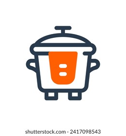 Ilustración inteligente del icono vector de la cocina de arroz
