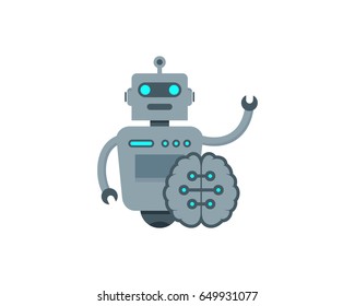 Intelligent Robot Icon Logo Design Element