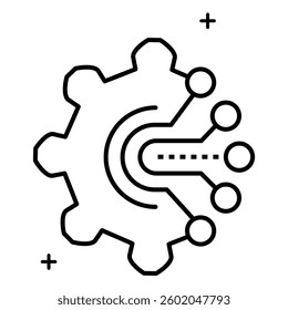 Intelligent Robotic Process Automation Technology Vector Icon design with Editable Stroke