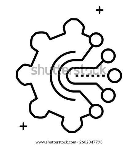 Intelligent Robotic Process Automation Technology Vector Icon design with Editable Stroke
