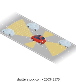intelligent and safety car vector illustration
