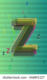 intelligent slide over Alphabet Z, image among visual edge