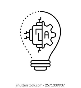 Intelligent Systems black line icon. Vector isolated element. Editable stroke.
