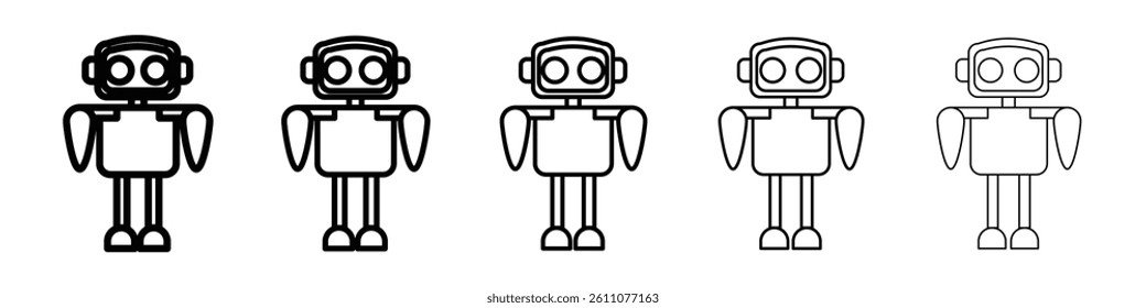 Intelligent tactical bot icon Symbol mark in Outline style