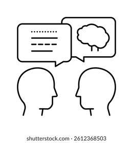 intelligent talking line icon vector. intelligent talking sign. isolated contour symbol black illustration
