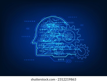 Intelligent technology background. Artificial intelligence technology can think and work independently and continue to develop without the creator. It is an innovation that enters the industry.