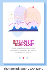Intelligent technology hud interactive panel. Data screen with charts, diagrams. Futuristic ui infographics on white background. Diagram lines color chart, graph presentation. Annual financial report