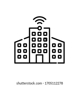 Ilustración vectorial del urbanismo inteligente. Icono de línea de símbolos Tecnología e Smart Working. 