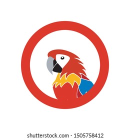 Intelligent vector design of parrot in the garden and outdoor