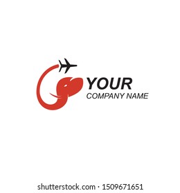 Intelligent vector logo design for travelling business forming a elephant