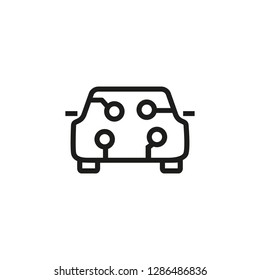 Intelligent vehicle line icon. Electronic, car, technology. Smart car concept. Vector illustration can be used for topics like modernization, city, town, ecology