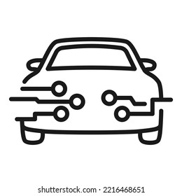 Intelligent Vehicle line icon. Smart car, Vector illustration.