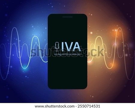 Intelligent Virtual Assistants concept. AI for providing personalized support via chatbots, voice recognition, natural language processing, and automating tasks. IVA on smartphone vector illustration