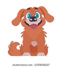 Intelligentbeat becoming flushed canine. Canine smiling. Cartoon style, Vector Illustration