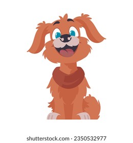 Intelligentbeat getting to be flushed canine. Canine grinning. Cartoon style, Vector Illustration