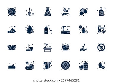 Intelligently designed 24 Pixel Aligned vector icons inspired by Disinfection, created in Filled format at 256x256 for smart and efficient design workflows.