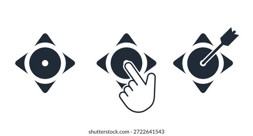 Icono lineal de propósito intencionado. Vector aislado sobre fondo blanco.