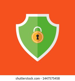 intenet Protection, security interney access, safety Shield Icon With Lock Symbol logo template