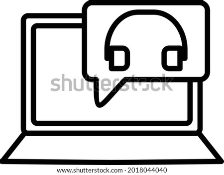 Intenet Support Vector Line Icon Design
