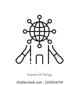 intenet of things icon. Outline style icon design isolated on white background