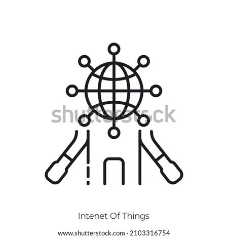 intenet of things icon. Outline style icon design isolated on white background