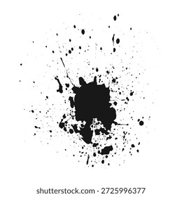 Salpicadura de tinta negra intensa con densidad de pulverización pesada para estilos grunge oscuro.