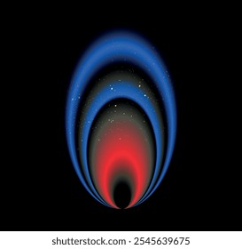 Intense Blue and Fiery Red Circles of Pulsating Light Energy background 