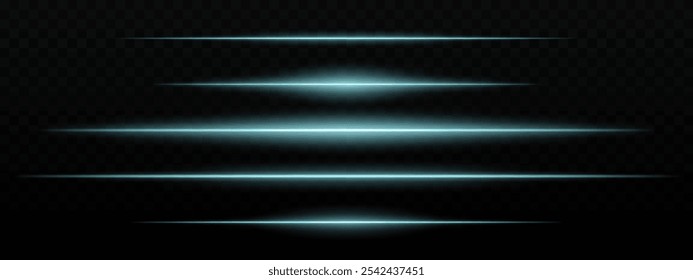 Rayas de luz Horizontal azul intenso con un efecto de resplandor sobre un fondo oscuro. Adecuado para temas futuristas, efectos de ciencia ficción o transiciones digitales.