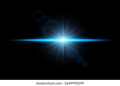 Intense bright flare burst with radial beams and lens reflection. Central explosion of light on dark background.