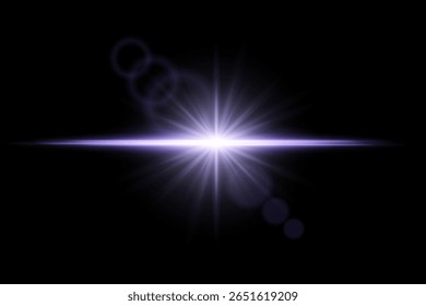 Intense bright flare burst with radial beams and lens reflection. Central explosion of light on dark background.