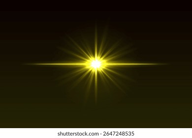 Brilho central intenso com raios simétricos e bordas suaves. Flash de luz brilhante para efeitos de lente ou transições brilhantes.