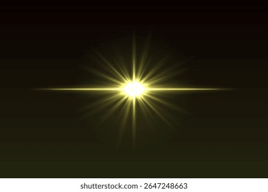 Brilho central intenso com raios simétricos e bordas suaves. Flash de luz brilhante para efeitos de lente ou transições brilhantes.