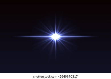 Intense central glow with symmetrical rays and soft edges. Bright light flash for lens effects or glowing transitions.