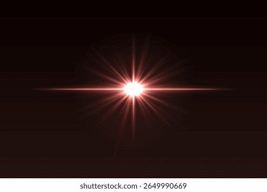 Intense central glow with symmetrical rays and soft edges. Bright light flash for lens effects or glowing transitions.