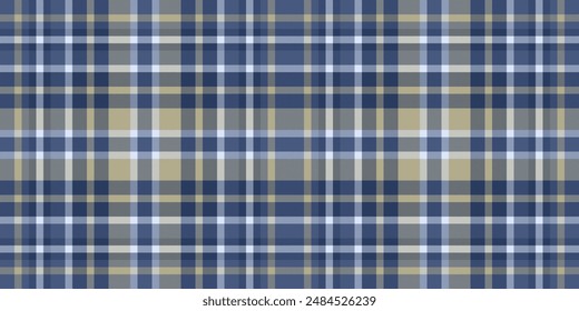 Intense check tartan textile, open texture background pattern. Sketch seamless vector plaid fabric in blue and pastel colors palette.