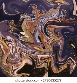 Mezcla de color intensa lograda a través de técnicas de pintura digital formando una composición de textura abstracta intrincada y oscura. Esta cautivadora imagen presenta líneas fluidas y tonos ricos y apagados que crean un movimiento dinámico sugestivo de piedra marmoleada o nebulosa cósmica.