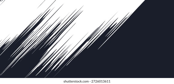 Intense diagonal manga rays and screentone patterns for dynamic comic book frames. This vintage anime style background features sharp motion lines and shock effects for dramatic movie covers.
