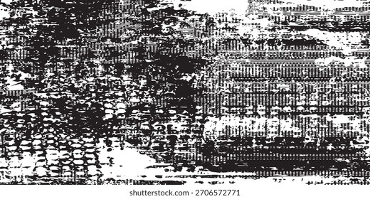 Intense Digital Noise Glitch Texture Overlay with Horizontal Scanlines and Smears