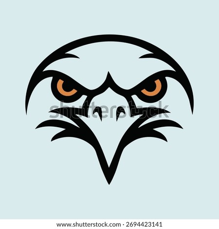 Intense Eagle or Falcon Head Mascot Fierce Bird of Prey Vector