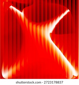 Um fundo abstrato intenso e energético com listras verticais vermelhas e laranja brilhantes. As ondas brancas brilhantes imitam o movimento do fogo ou do calor, tornando este projeto perfeito para temas de paixão, poder, velocidade, aviso ou energia.