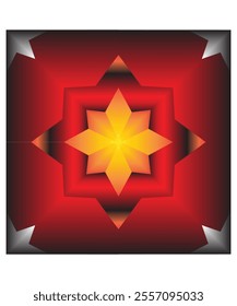 An intense and fiery tile pattern with red and orange star-like motifs, perfect for bold and striking designs