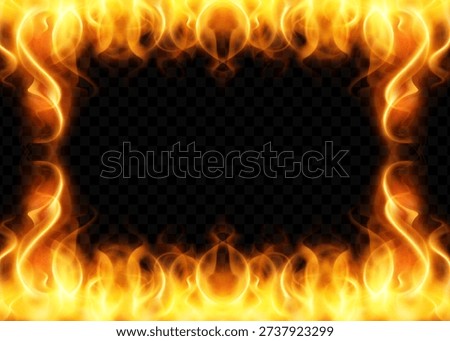  Intense Fire Border with Transparent Background