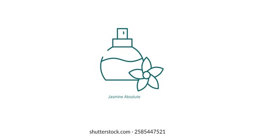 Intense Jasmine Absolute Seductive Floral Aroma Vector Icon