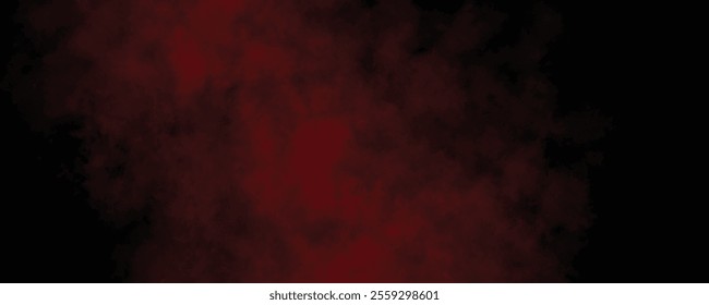 Intense and Mysterious Red Smoke and Fog Layered Over a Dark Black Background for Dramatic Impact
