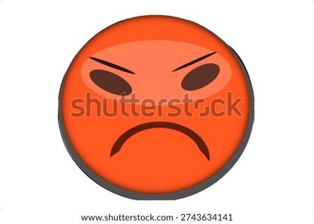 An Intense Orange Emoji Featuring A Very Angry Facial Expression