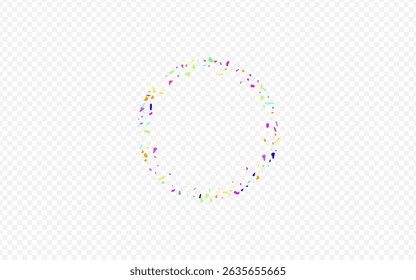 Intense Polka Transparent Vector Transparent Background. Trendy Invitation Shine Texture. Color Circle Top Pattern. Saturated Round Decoration Design.