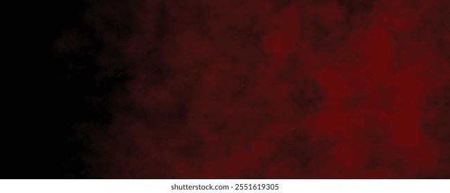 Intense Red Fog and Shadowy Smoke Blending Together in a Dark Scene to Form a Foreboding and Mysterious Visual
