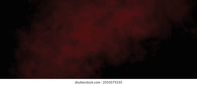 Intense Red Fog and Shadowy Smoke Blending Together in a Dark Scene to Form a Foreboding and Mysterious Visual
